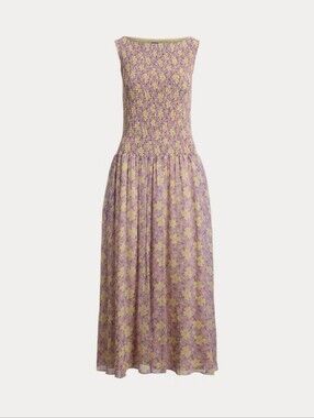 POLO Ralph Lauren Floral Smocked Crinkle Dress SZ XL - CURRENT SEASON